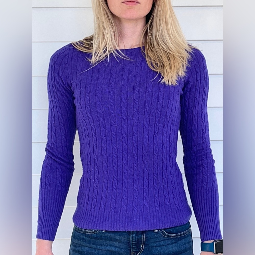 Purple V Neck Sweater
